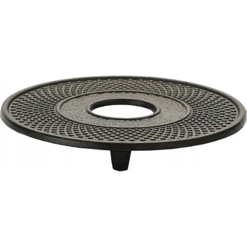 Hrnec Železná litinová podložka pod hrnec, černá, kulatá