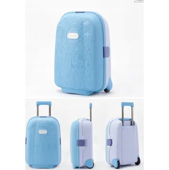 Cestovní kufr pro děti na kolečkách, příruční zavazadlo, modrý