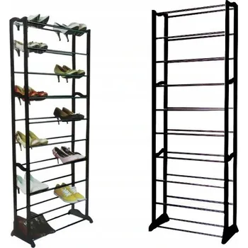 Botník Kovový botník na 50 párů bot, černý, dvoudílný