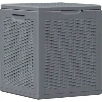 Zahradní úložný box Zahradní úložný box, šedý, imitace ratanu (PP), 90 l