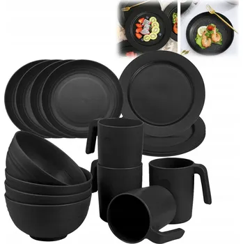 Talíř TURISTICKÉ NÁDOBÍ PŘÍBORY TALÍŘE KEMPINK SURVIVAL SADA PRO 4 OSOBY 16 KS