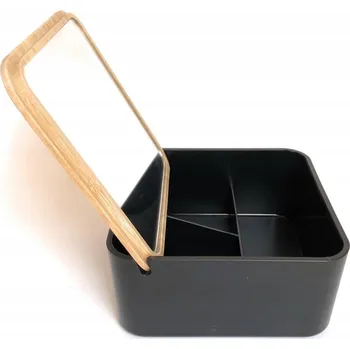 Úložný box Krabice s víkem černá, odstíny hnědé a béžové