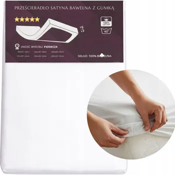 Prostěradlo Prostěradlo s gumou Textom bavlněný satén 180 x 200 cm