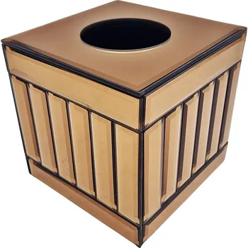 Zásobník na papírové ručníky KRABIČKA NA UBROUSKY GLAMOUR ZRCADLOVÝ ZÁSOBNÍK NA KAPESNÍKY PY-ZJH31 zlatohnědá