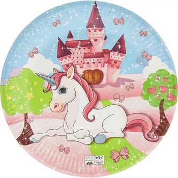 Talíř Papírové jednorožčí talířky 23 cm - 8 ks