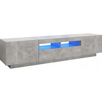 Televizní stolek TV stolek s RGB LED osvětlením, šedá betonu, 180x35x40 cm
