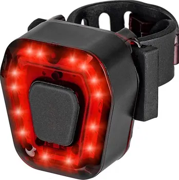 Cyklosvítilna Zadní světlo na kolo 14 LED, červené, silné, dobíjecí přes USB