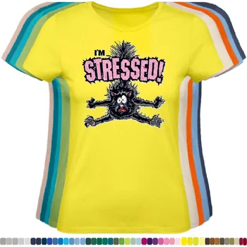 Dámské tričko levne-damske-bavlnene-tricko-potisk-kocka-ve-stresu Barva: Lemon - citronové, velikost: 3XL