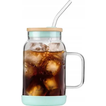 Sklenice Zavařovací Sklenice s brčkem na pití Fuori Mátová 600 ml