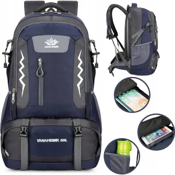 turistický batoh 60L ŠKOLNÍ BATOH TURISTICKÝ ODOLNÝ, TREKOVÝ, VELKÝ, VODĚODOLNÝ