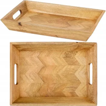 Podnos Mango Dřevěný pro Servírování na Dekorace Kávu Dekorace Rybí Kost