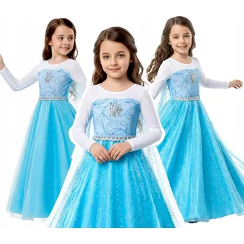 Karnevalový kostým KOSTÝM ELSA 122 128 ŠATY PŘEVLEK NA PLES KARNEVALOVÝ KOSTÝM ELZA FROZEN