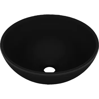 Umyvadlo Kulaté umyvadlo na desku, keramické, matná černá, 32,5x14 cm