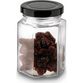 Dóza na potraviny Dekorativní ZAVAŘOVACÍ SKLENIČKA NA BYLINKY KOŘENÍ skleněná NÁDOBA NA POTRAVINY 110 ml Jawa
