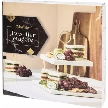 2patrový Mramorový Podnos Etažér Exkluzivní Podnos DÁREK 22 x 24 cm