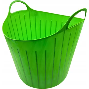 Koš na prádlo ELASTICKÝ KOŠ NA PRÁDLO UNIVERZÁLNÍ 26L ZELENÝ MALÝ PEVNÝ PVC