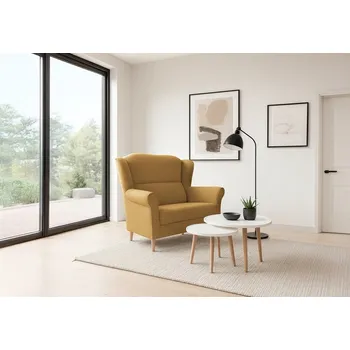 Sedací souprava Dvoumístná pohovka Florine 1 - hořčicově žlutá