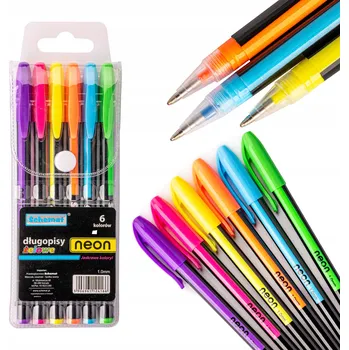 Gelová propiska sada 6 kusů Schemat vícebarevné neonové