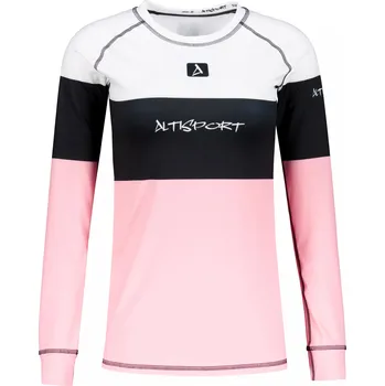 Dámské funkční termo triko s dlouhým rukávem premium ALTISPORT VOJ/ALW051TER01 BÍLORŮŽOVÁ XS