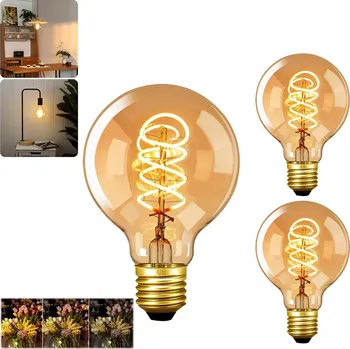 Žárovka LED žárovka E27 FILAMENT 4W teplá 2200K EDISON RETRO DEKORATIVNÍ vlákno