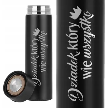 Termoska Termoska Černý LED Displej Ke Dni Dědečka Dědeček, Který Ví Všechno