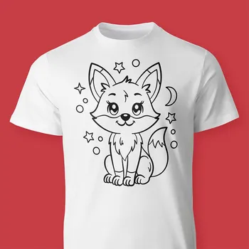 Dívčí tričko Liška Omalovánkové dětské tričko Velikost: 146 cm / 10 let