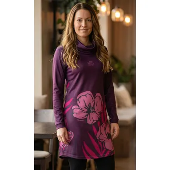 Dámská mikina Dámská prodloužená mikina premium ALTISPORT VOJ/ALW0107MI06 VÍNOVÁ M