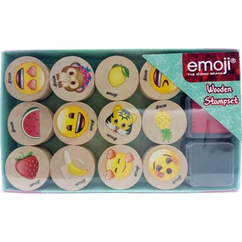Obraz DŘEVĚNÁ RAZÍTKA EMOJI SADA + 2 INKOUSTY