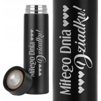 Termoska Termoska Černý s LED Displejem Dárek Ke Dni Dědečka Hezký Den Dědo!