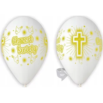 Balónek Bílý latexový balónek s potiskem Křest Svatý