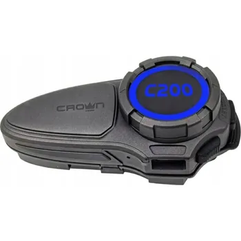 Interkom na motorku Motocyklový interkom Crown C200 Mesh Bluetooth, černý