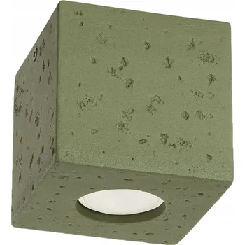 Stropní Svítidlo čtvercový SOLLUX LIGHTING 10 x 10 cm zelený