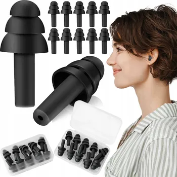 Špunt do uší ŠPUNTY DO UŠÍ NA SPANÍ PLAVÁNÍ SILIKONOVÉ ZÁTKY TLUMÍCÍ HLUK