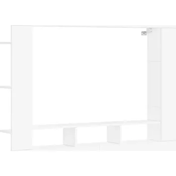 Komoda Nástěnná TV skříňka z dřevěného materiálu, bílá, 152x22x113 cm