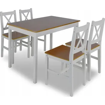 Jídelní set Jídelní Set Elegantní Jídelna - Hnědá/Bílá, 108x65x73 cm