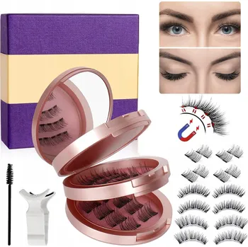 Umělé řasy 16x MAGNETICKÉ ŘASY DLOUHÉ UMĚLÉ ŘASY ČERNÉ OBJEM + PINZETA