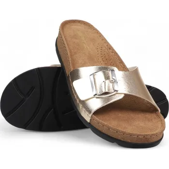 Dámská obuv DÁMSKÉ PANTOFLE BATZ IBIZA ZLATÁ GOLD Barva: ZLATÁ, Velikost: 41