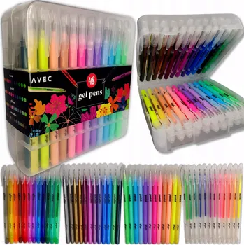 Gelová propiska vícebarevné Avec, sada 48 ks