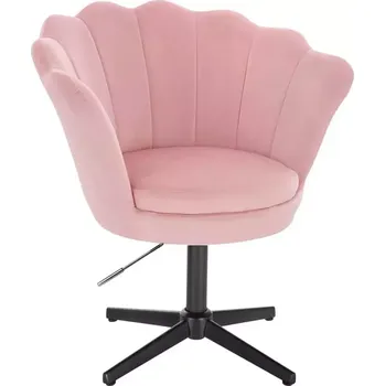 LuxuryForm DESIGN Kosmetické křeslo FREY VELUR na černém kříži - růžové