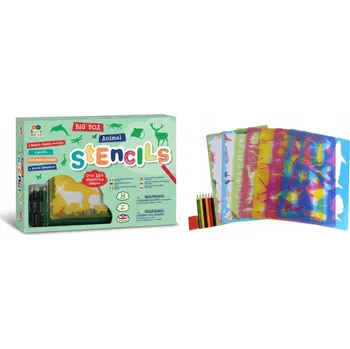 Výtvarná sada SZABLONY DO RYSOWANIA ZWIERZĘTA VELKÁ KREATIVNÍ SADA 4+ 150 TVARŮ