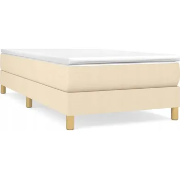 Postel Rám postele krémový 203 x 90 x 25 cm, materiál: látka, překližka