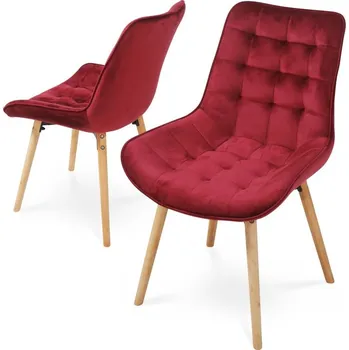 Jídelní židle MIADOMODO Sada prošívaných jídelních židlí, červená 2 ks