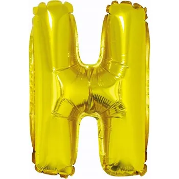 Balónek Fóliový balónek Písmeno H, zlatý, 35 cm