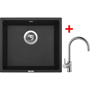 Granitový dřez Set Sinks Frame 457 Pureblack + Vitalia