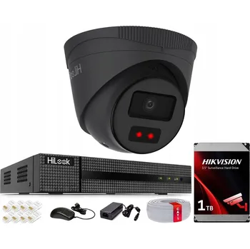 Bezpečnostní kamera Sada IP PoE Monitoringu s Venkovní Kamerou 4MPx IPC-T241H-C ČERNÁ HiLook