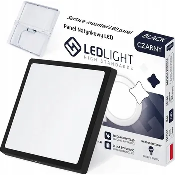 LED Stropní Svítidlo 24W teplé 3000K 29m černé stropní svítidlo nástěnný