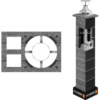 Komín Systémový komín Scheier turbo komínový systém fi 80 8 m, sada pro plyn ocel