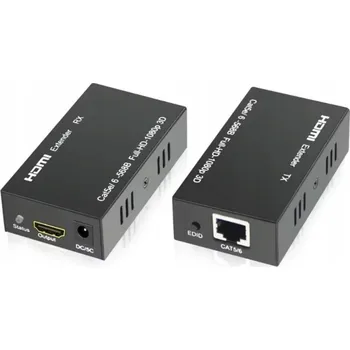Video kabel HDMI KONVERTOR PŘES LAN KABEL EXTENDER 60M 3D RJ45 PRODLUŽOVAČ RX TX