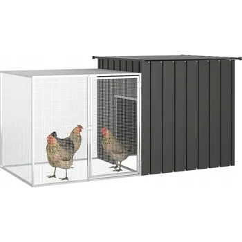 Obraz Klec pro kuřata, antracitová, 200x91x100 cm, ocel