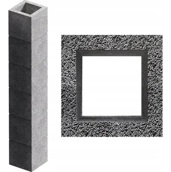 Komín Ventilační komín 12m W1 24/24/24 komínový systém ventilace pro garáž, 1 kanál